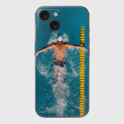 Чехол для iPhone 15 силиконовый с защитой камеры Баттерфляй