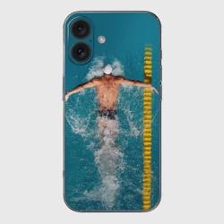 Чехол для iPhone 16 силиконовый с защитой камеры Баттерфляй