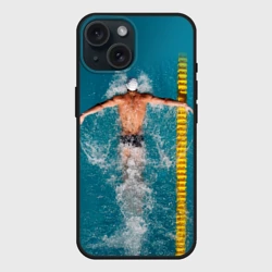 Чехол силиконовый для Apple iPhone 15 матовый Баттерфляй