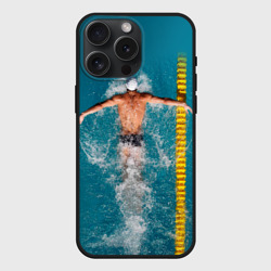 Чехол силиконовый для Apple iPhone 15 Pro Мax матовый Баттерфляй
