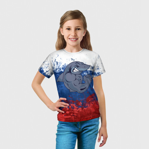 Детская футболка 3D Акула, цвет 3D печать - фото 5