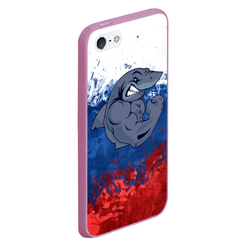 Чехол для iPhone 5/5S матовый Акула, цвет розовый - фото 3