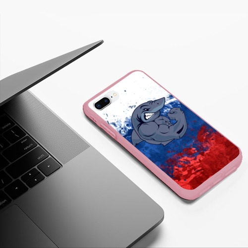 Чехол для iPhone 7Plus/8 Plus матовый Акула, цвет баблгам - фото 5