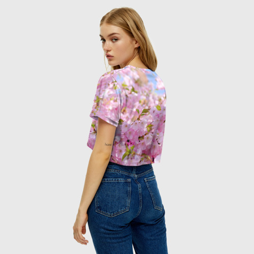 Женская футболка Crop-top 3D В душе - весна, цвет 3D печать - фото 5