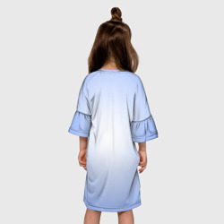 Платье с принтом Бабочки для ребенка, вид на модели сзади №2. Цвет основы: белый