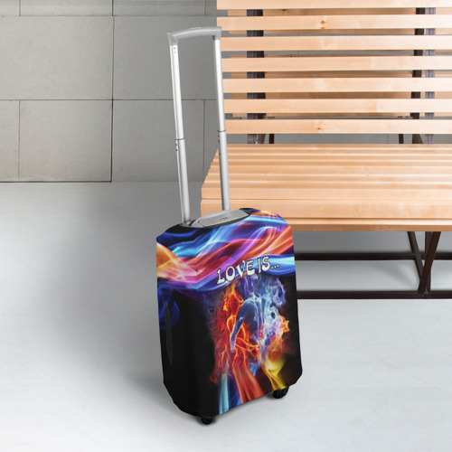 Чехол для чемодана 3D Поцелуй двух стихий, цвет 3D печать - фото 3
