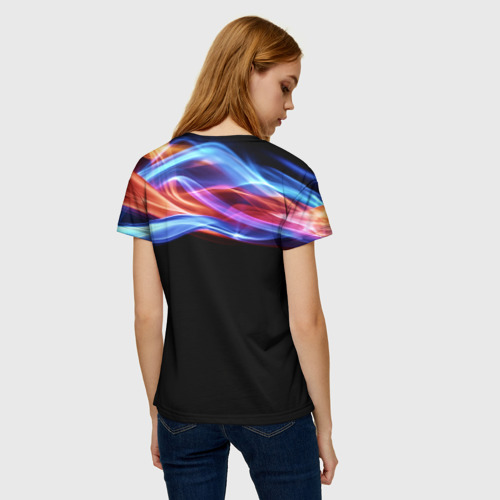 Женская футболка 3D Поцелуй двух стихий, цвет 3D печать - фото 4