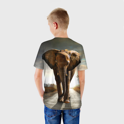 Детская футболка 3D Дикий слон, цвет 3D печать - фото 4