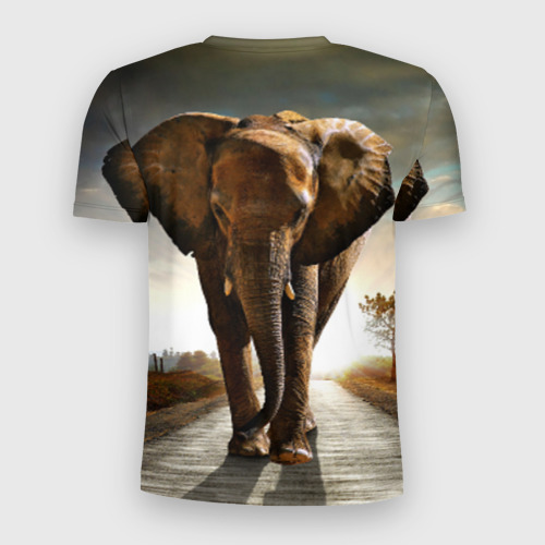 Мужская футболка 3D Slim Дикий слон, цвет 3D печать - фото 2