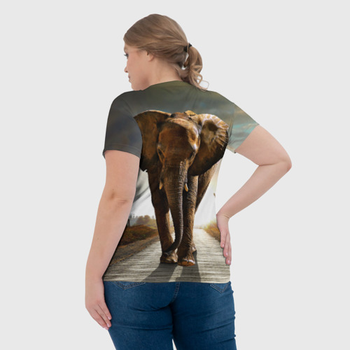 Женская футболка 3D Дикий слон, цвет 3D печать - фото 7