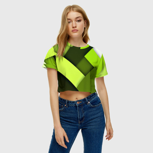 Женская футболка Crop-top 3D Полосы, цвет 3D печать - фото 4