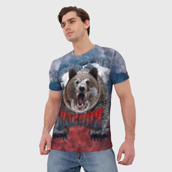 Мужская футболка 3D Русский медведь - фото 2