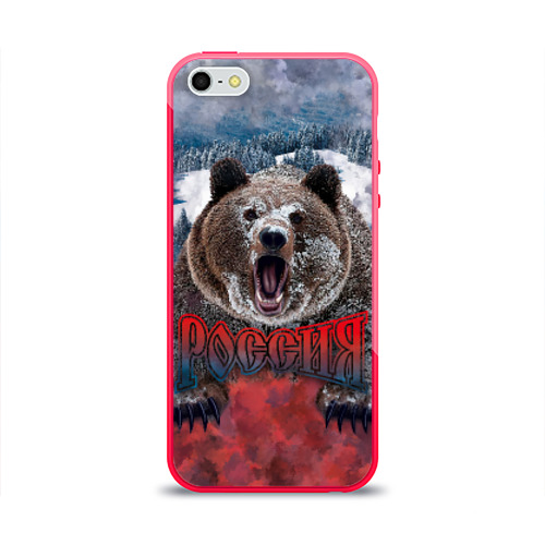 Чехол для Apple iPhone 5/5S силиконовый глянцевый Русский медведь Фото 01 Чехол для Apple iPhone 5/5S силиконовый глянцевый Русский медведь Фото 01