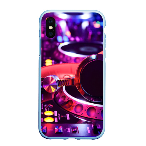 Чехол для iPhone XS Max матовый DJ Mix, цвет голубой