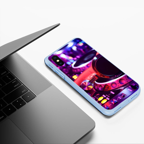 Чехол для iPhone XS Max матовый DJ Mix, цвет голубой - фото 5