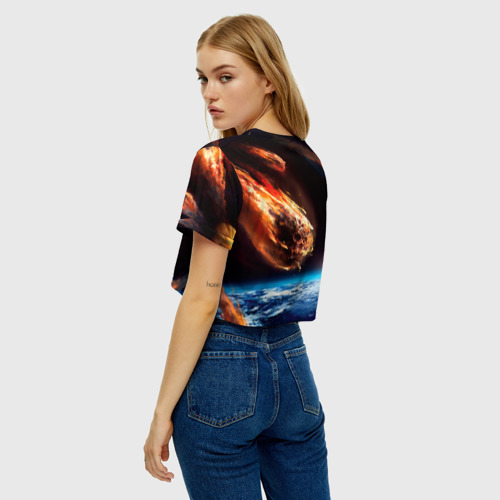 Женская футболка Crop-top 3D Метеориты - фото 5