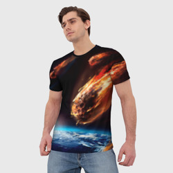 Мужская футболка 3D Метеориты - фото 2
