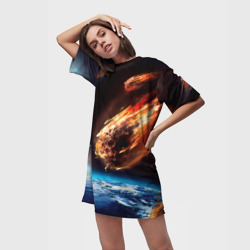 Платье-футболка 3D Метеориты - фото 2