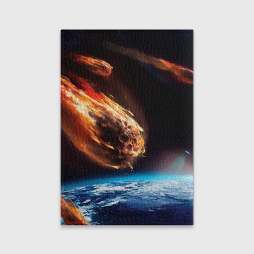 Обложка для паспорта матовая кожа Метеориты, цвет фиолетовый - фото 2