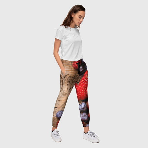 Женские брюки 3D Ягодный микс, цвет 3D печать - фото 5