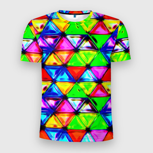 Мужская футболка 3D Slim Треугольник, цвет 3D печать