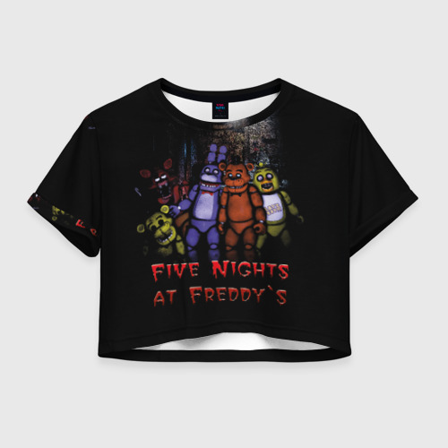 Женская футболка Crop-top 3D Five Nights At Freddy's, цвет 3D печать