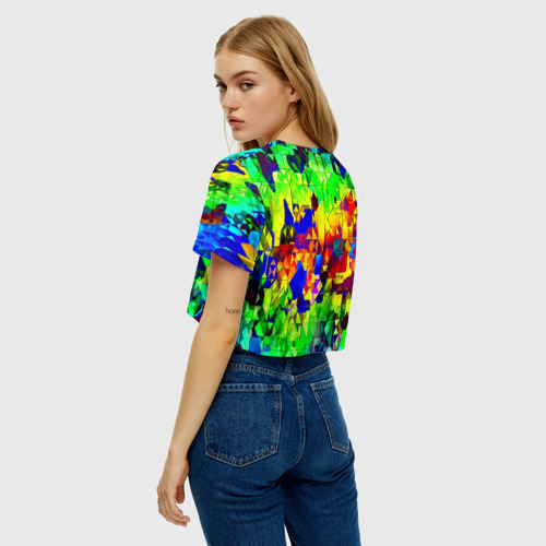 Женская футболка Crop-top 3D Стекло, цвет 3D печать - фото 5
