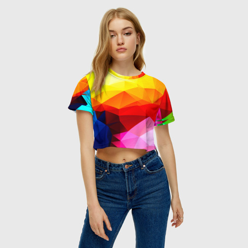 Женская футболка Crop-top 3D Абстракция, цвет 3D печать - фото 3