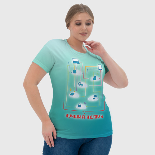 Женская футболка 3D Лучший админ, цвет 3D печать - фото 6
