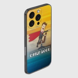 Чехол для iPhone 16 Pro силиконовый с защитой камеры Супер босс - фото 2