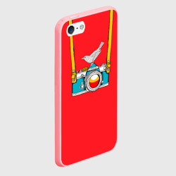 Чехол для iPhone 5/5S матовый Фотоаппарат с птичкой - фото 2