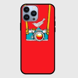 Чехол для iPhone 13 Pro Max Фотоаппарат с птичкой
