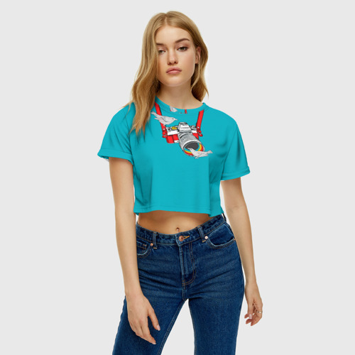 Женская футболка Crop-top 3D Зеркалка, цвет 3D печать - фото 4