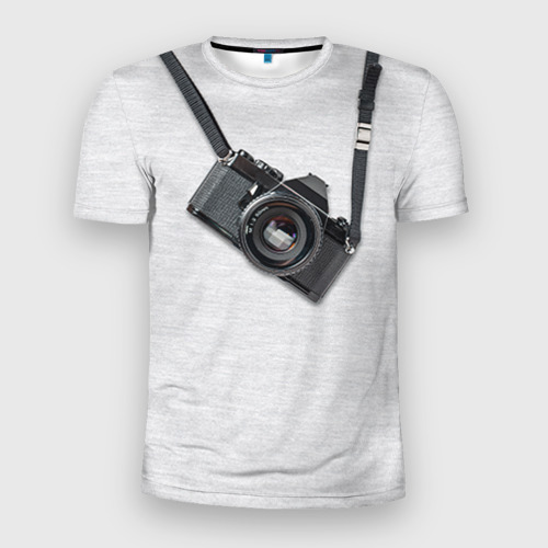 Мужская футболка 3D Slim Фотоаппарат на груди, цвет 3D печать