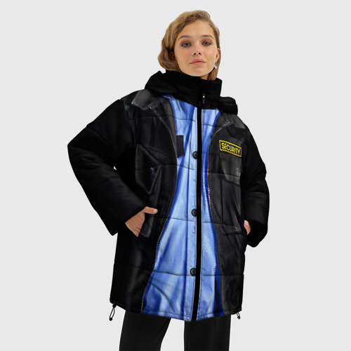 Женская зимняя куртка Oversize Форма security, цвет красный - фото 3