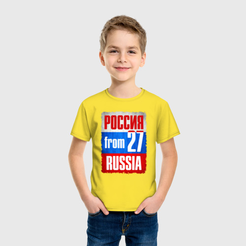 Детская футболка хлопок Russia (from 27), цвет желтый - фото 3