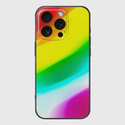 Чехол для iPhone 16 Pro силиконовый с защитой камеры Радуга