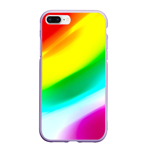 Чехол для iPhone 7Plus/8 Plus матовый Радуга, цвет светло-сиреневый