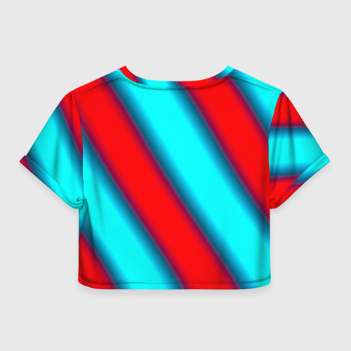 Женская футболка Crop-top 3D Полосы, цвет 3D печать - фото 2