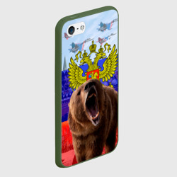 Чехол для iPhone 5/5S матовый Русский медведь и герб - фото 2
