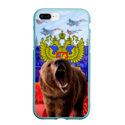 Чехол для iPhone 7Plus/8 Plus матовый Русский медведь и герб