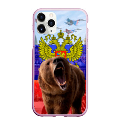 Чехол для iPhone 11 Pro Max матовый Русский медведь и герб