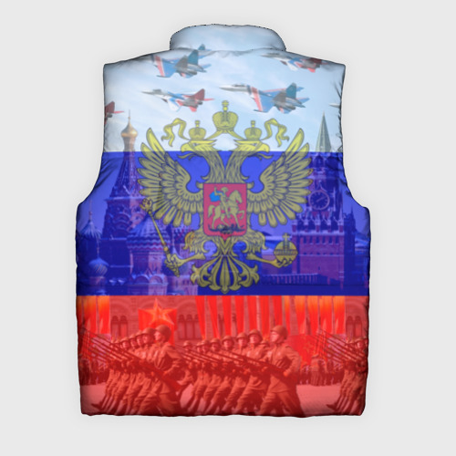 Мужской жилет утепленный 3D Русский медведь и герб, цвет черный - фото 2