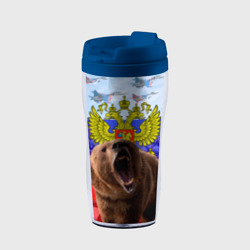 Термокружка-непроливайка Русский медведь и герб