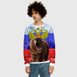 Мужской свитшот 3D Русский медведь и герб - фото 2