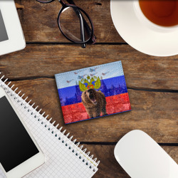 Обложка для студенческого билета Русский медведь и герб - фото 2