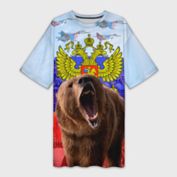 Платье-футболка 3D Русский медведь и герб