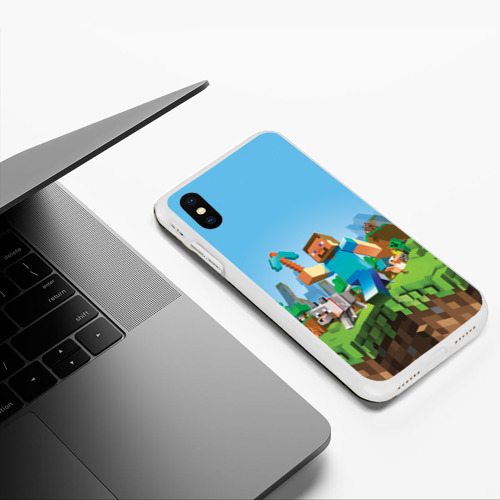 Чехол для iPhone XS Max матовый Minecraft, цвет белый - фото 5