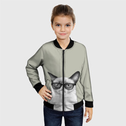 Детский бомбер 3D Кот - хипстер - фото 2