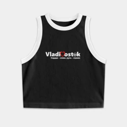 Женская укороченная майка-топ хлопок Vladivostok White